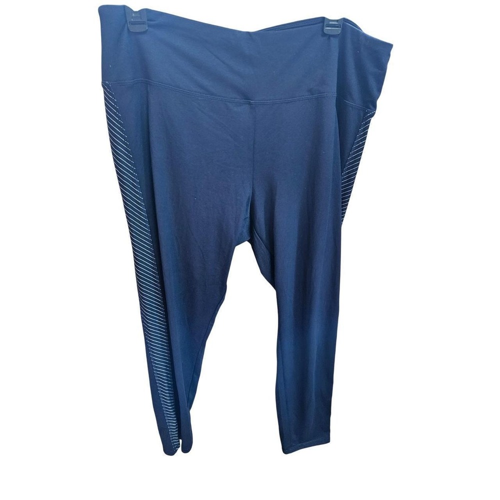 maurices In MOTION XXL Leggings Activewear Blue Stripe High Waist